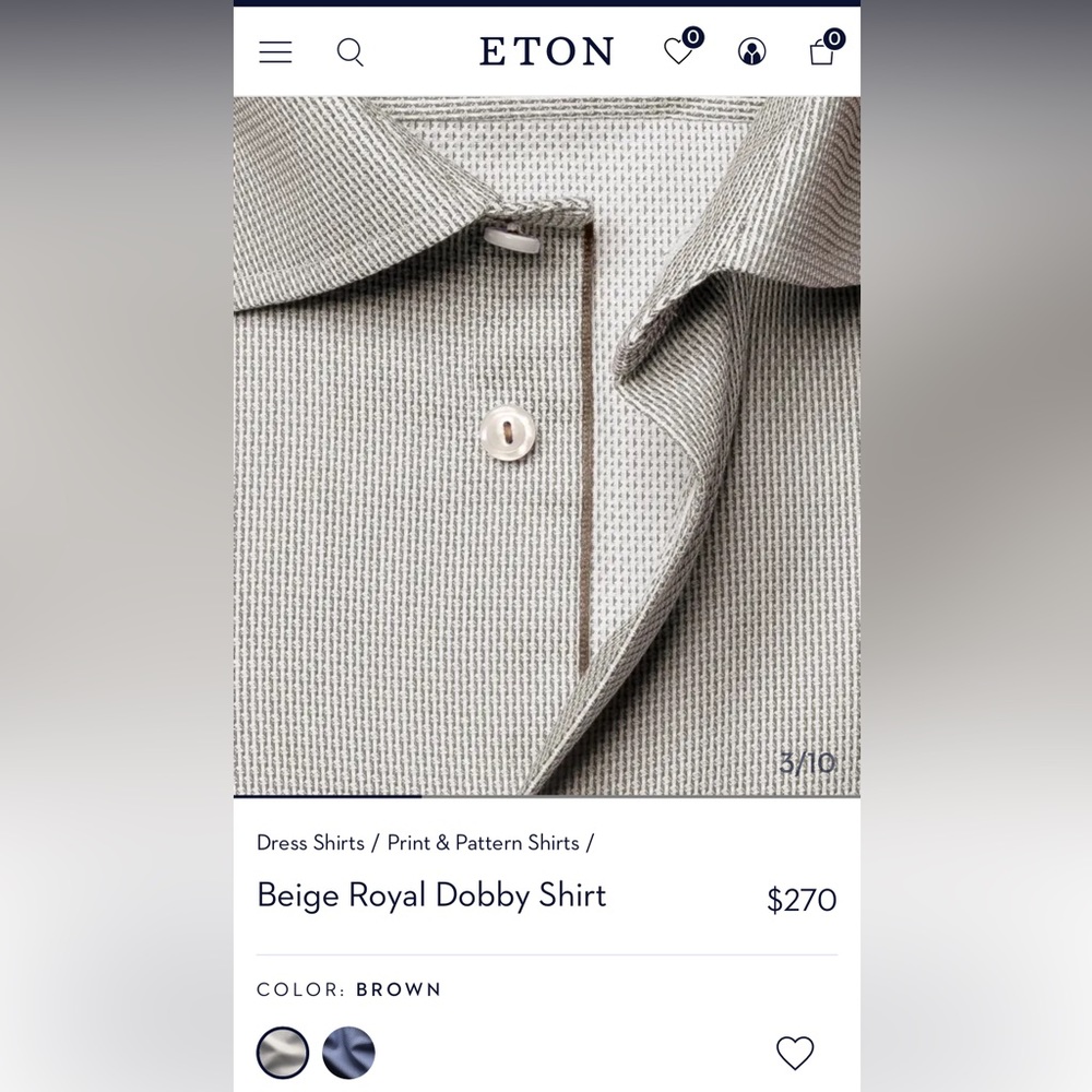 Eton brown dress shirt in great condition